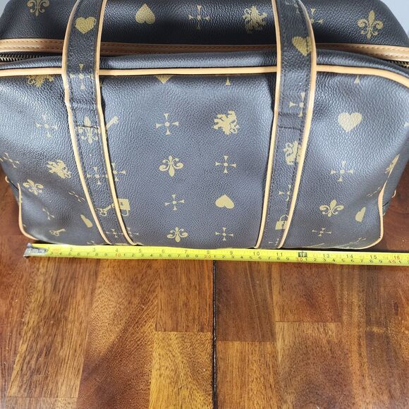 Large Brown with Beige Trim Cosmetic Bag - Picture 10 of 10